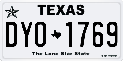 TX license plate DYO1769