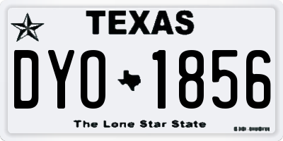 TX license plate DYO1856