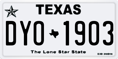 TX license plate DYO1903