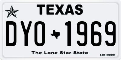 TX license plate DYO1969