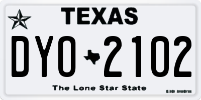 TX license plate DYO2102