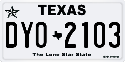 TX license plate DYO2103