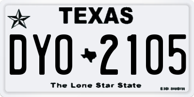 TX license plate DYO2105