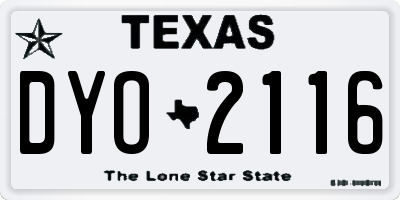 TX license plate DYO2116