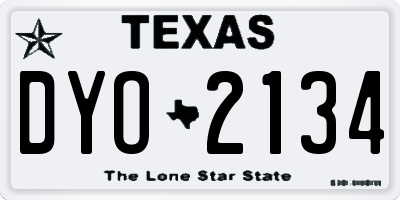 TX license plate DYO2134