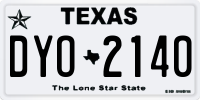 TX license plate DYO2140
