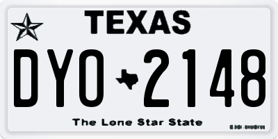 TX license plate DYO2148