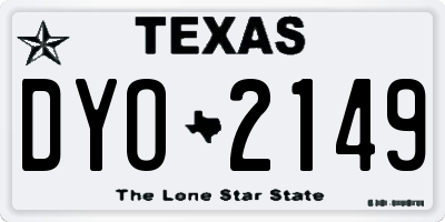TX license plate DYO2149
