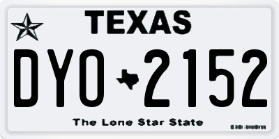TX license plate DYO2152