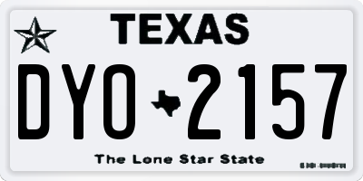 TX license plate DYO2157