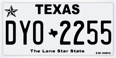 TX license plate DYO2255