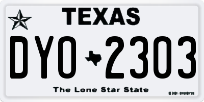 TX license plate DYO2303