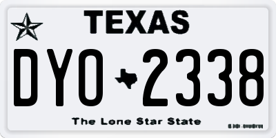 TX license plate DYO2338