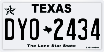 TX license plate DYO2434