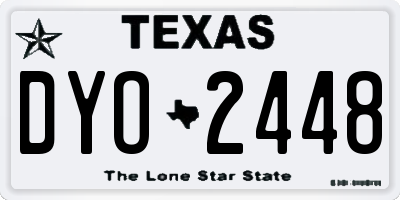 TX license plate DYO2448