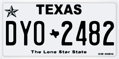 TX license plate DYO2482