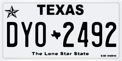 TX license plate DYO2492