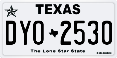 TX license plate DYO2530