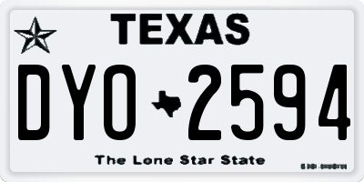 TX license plate DYO2594