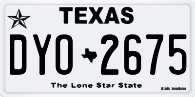 TX license plate DYO2675