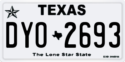 TX license plate DYO2693