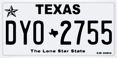 TX license plate DYO2755