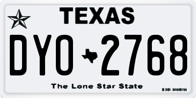 TX license plate DYO2768
