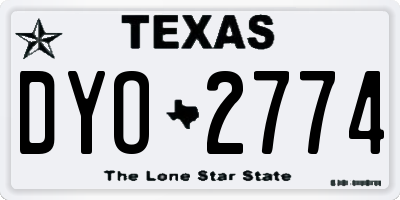 TX license plate DYO2774