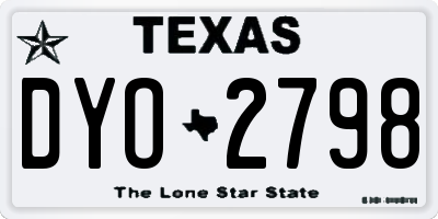 TX license plate DYO2798