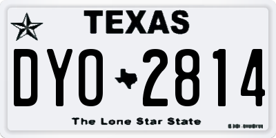 TX license plate DYO2814