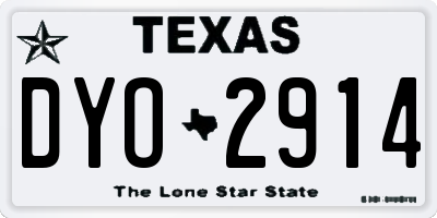 TX license plate DYO2914