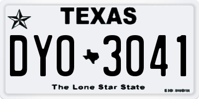 TX license plate DYO3041