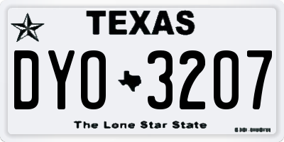 TX license plate DYO3207