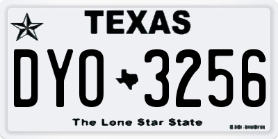 TX license plate DYO3256