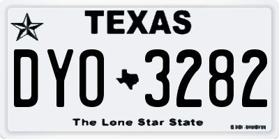 TX license plate DYO3282