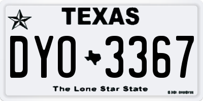 TX license plate DYO3367