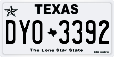 TX license plate DYO3392
