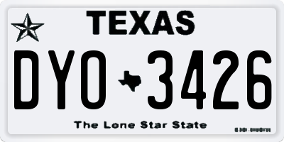 TX license plate DYO3426
