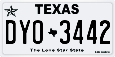 TX license plate DYO3442