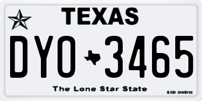 TX license plate DYO3465