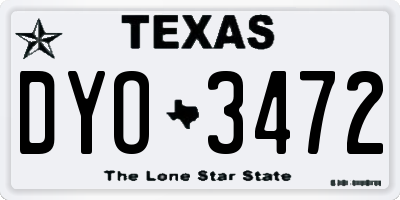 TX license plate DYO3472
