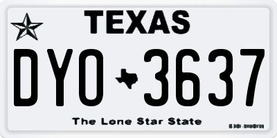 TX license plate DYO3637