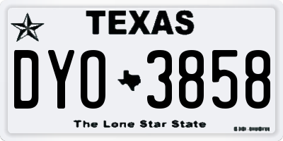 TX license plate DYO3858