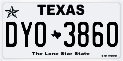 TX license plate DYO3860