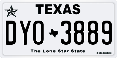 TX license plate DYO3889