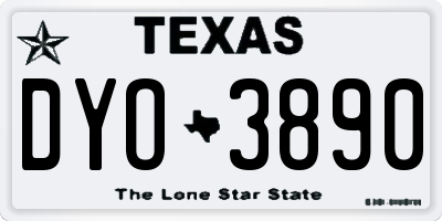 TX license plate DYO3890