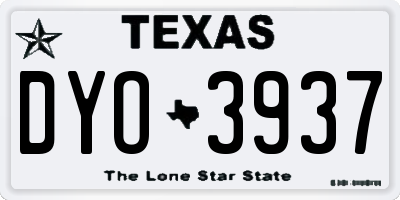 TX license plate DYO3937