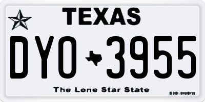 TX license plate DYO3955