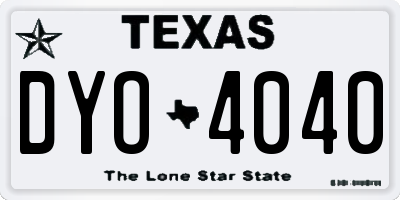 TX license plate DYO4040