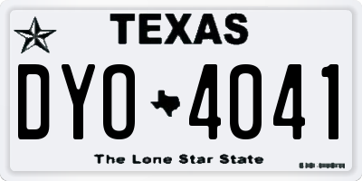 TX license plate DYO4041